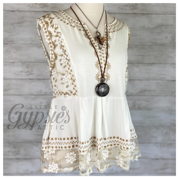 POL Babydoll Embroidery Peplum Top - Picture 10 of 12